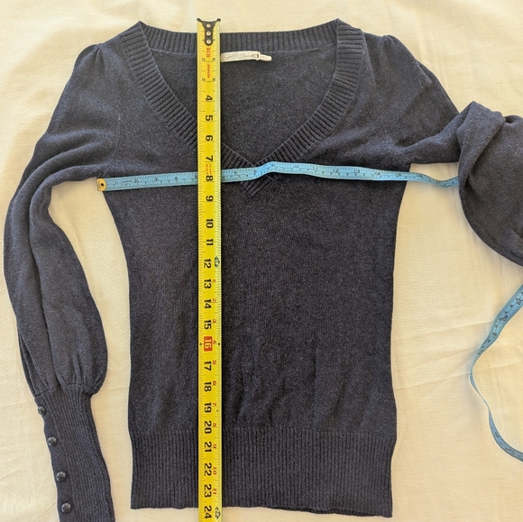 Dynamite Dark Navy Wool Mix V-Neck Sweater - Picture 6 of 10